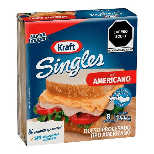 Fundido Americano Singles Kraft 144g