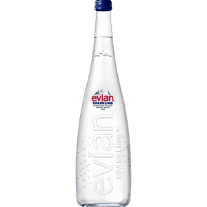 Agua Evian Mineral en Botella de Vidrio 750ml