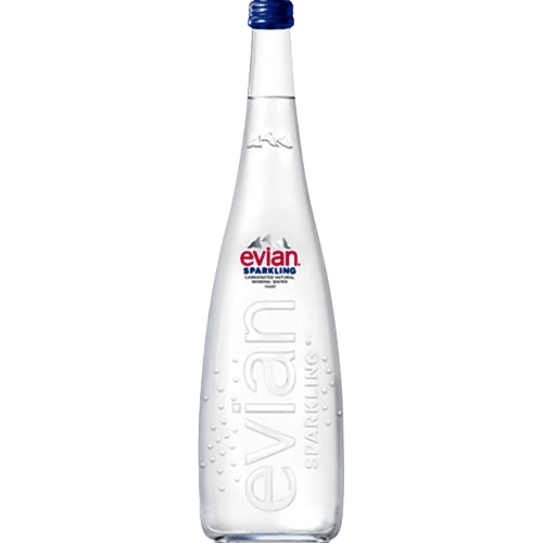 Agua Evian Mineral en Botella de Vidrio 750ml