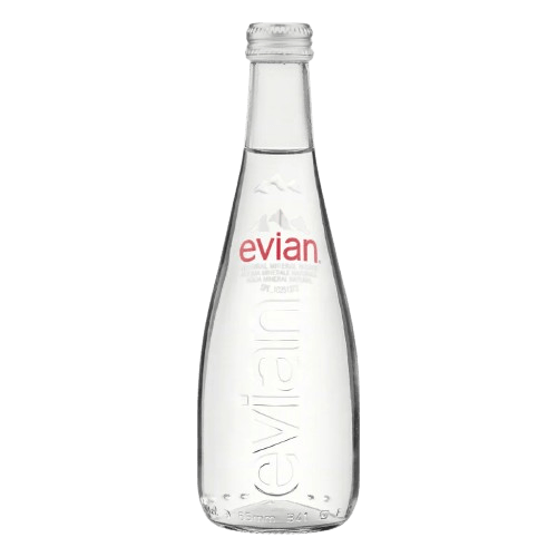Agua Evian Natural en Botella de Vidrio 330ml
