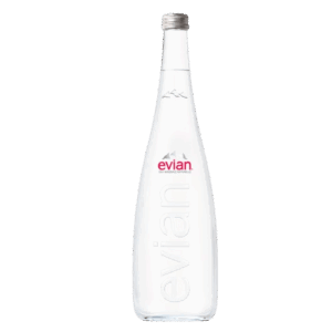 Agua Evian Natural en Botella de Vidrio 750ml