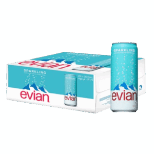 Caja de 24 Agua Evian Mineral en Lata